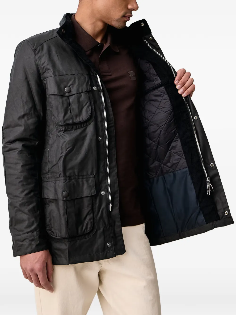 Barbour Corbridge waxed jacket Zwart