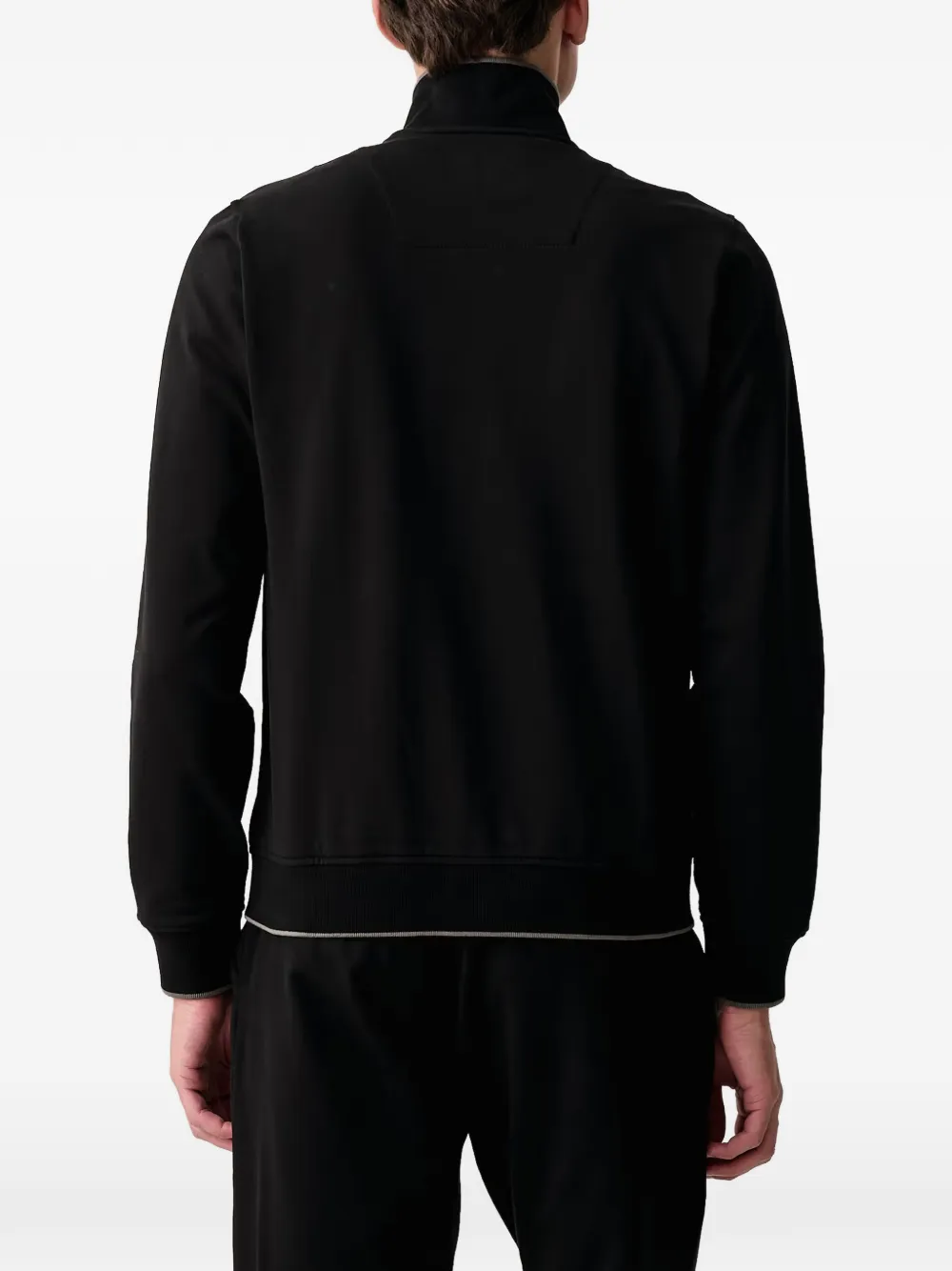 Aeronautica Militare embroidered zip-up sweater Zwart