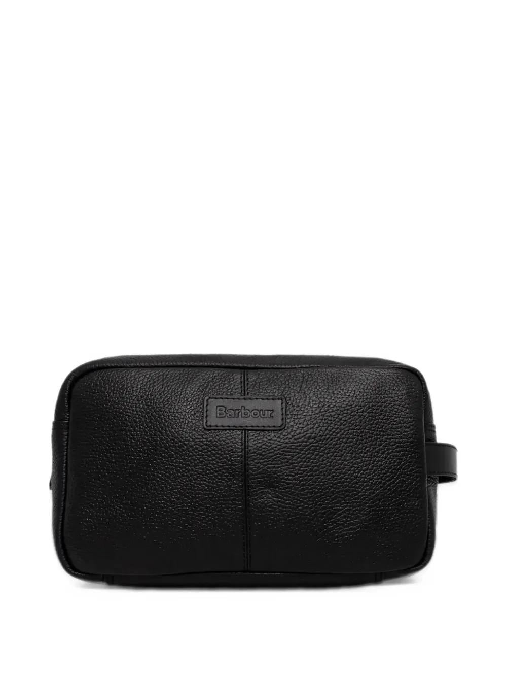 Barbour Highgate leather wash bag Zwart