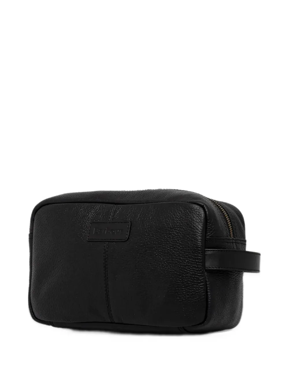 Barbour Highgate leather wash bag Zwart