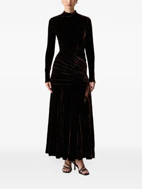Bardot Korina ruched velvet maxi dress