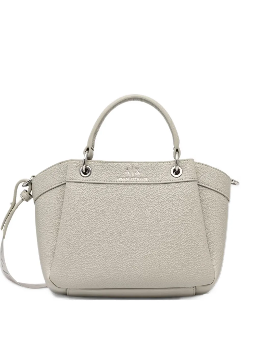 Armani Exchange small pebbled logo-print tote bag Grijs
