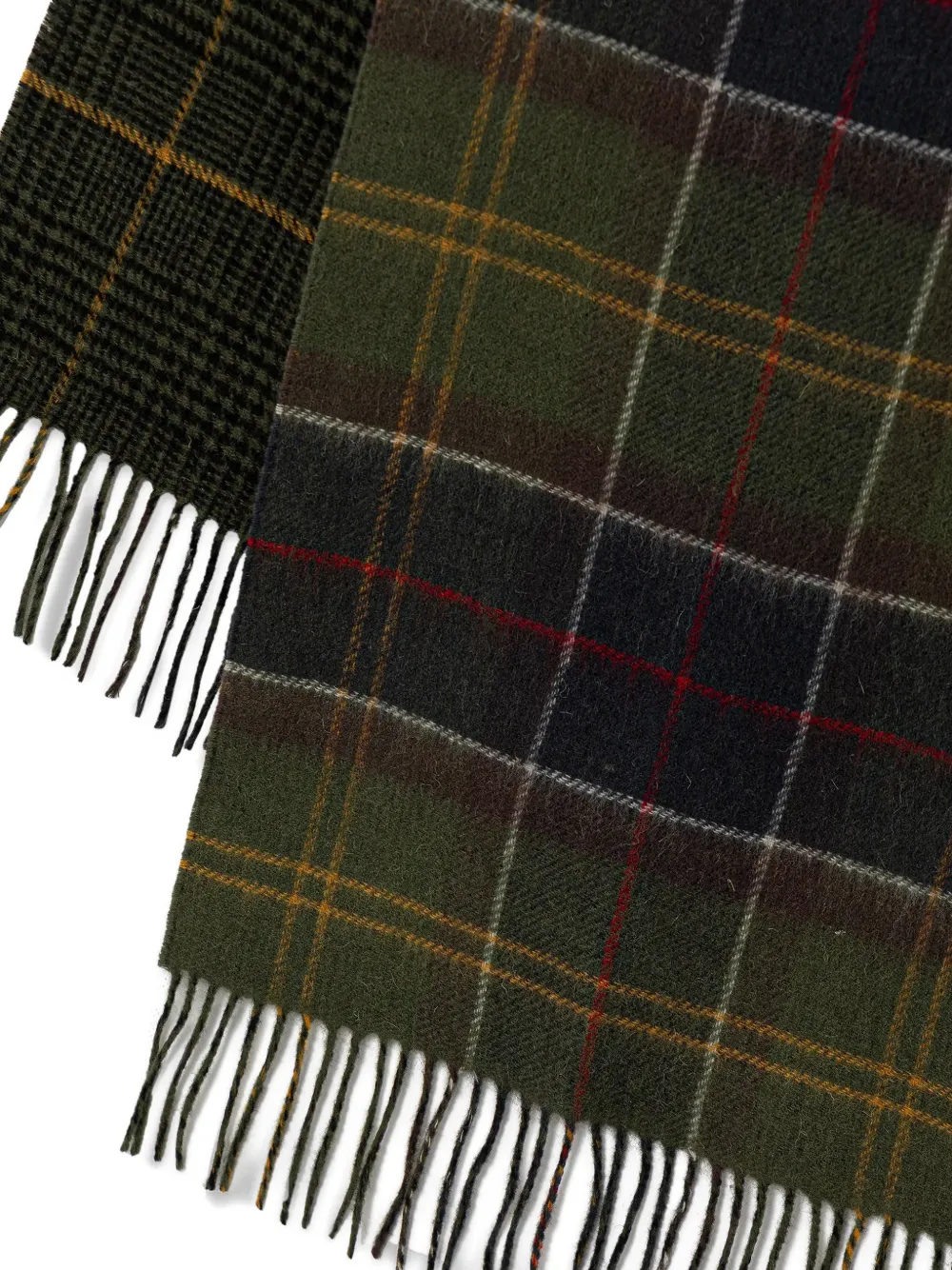 Barbour dramside reversible lambswool scarf Groen