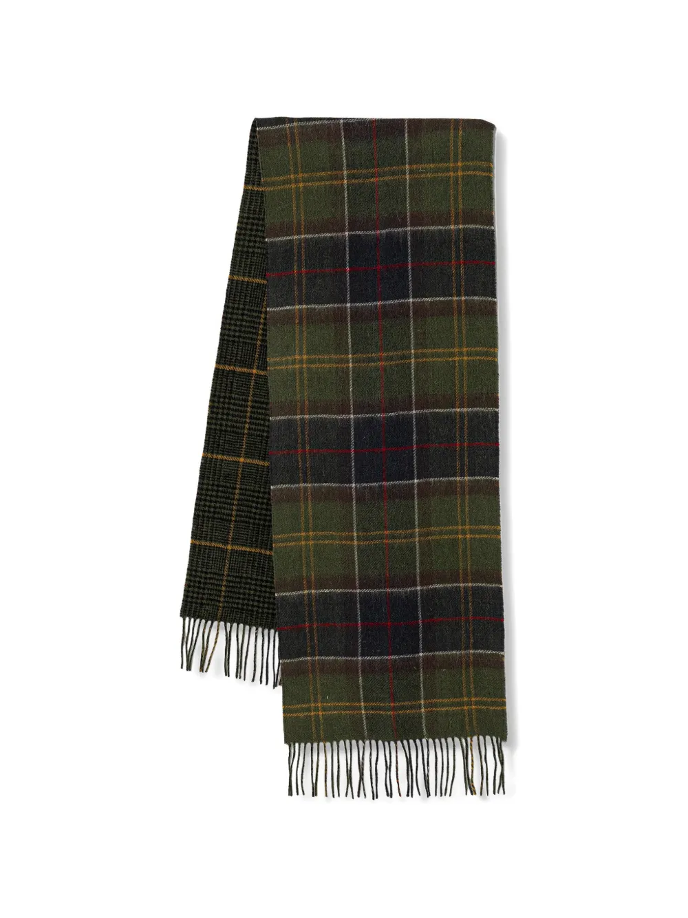 Barbour dramside reversible lambswool scarf Groen