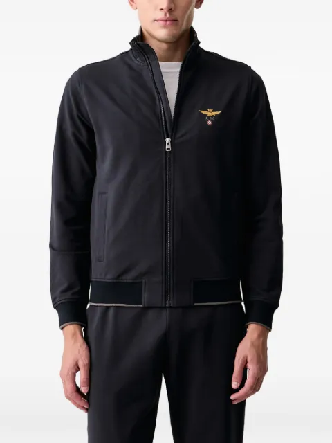 Aeronautica Militare logo-embroidered zip-up sweatshirt