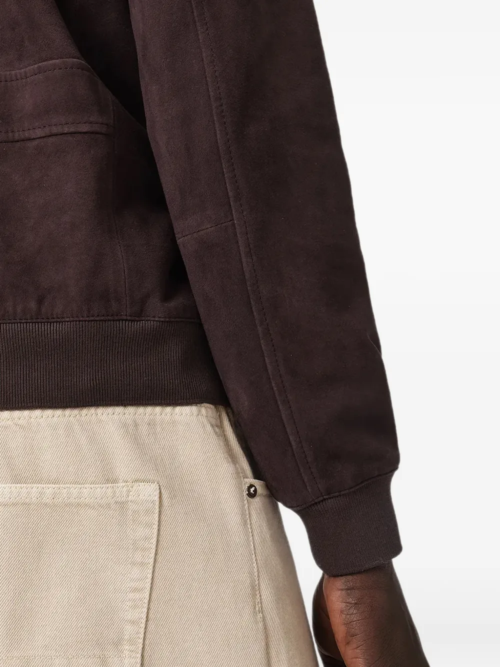 AllSaints Morten suede bomber jacket Rood