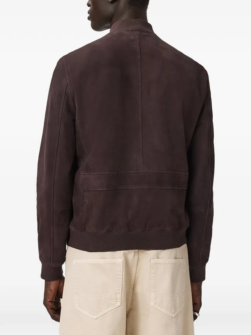 AllSaints Morten suede bomber jacket Rood