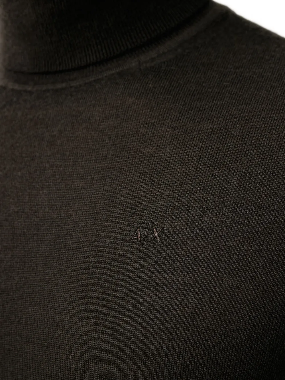 Armani Exchange roll-neck logo-embroidered sweater Grijs