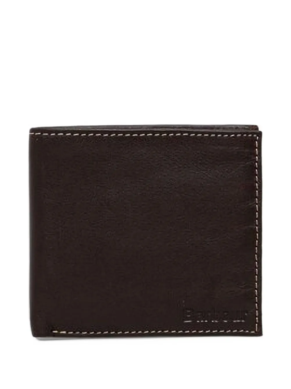 Barbour contrast-stitch leather wallet - Marrone