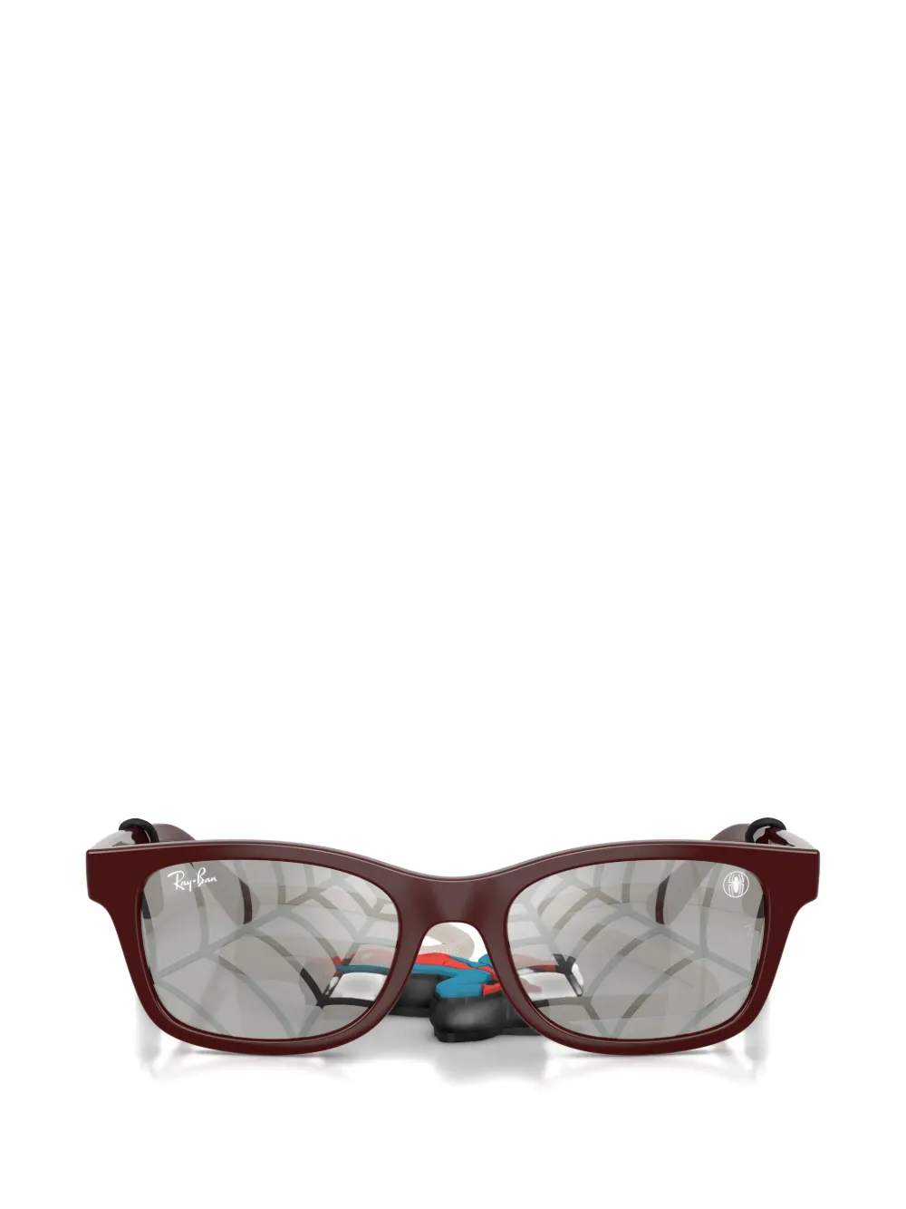 RAY-BAN JUNIOR Spider rectangle-frame sunglasses Rood