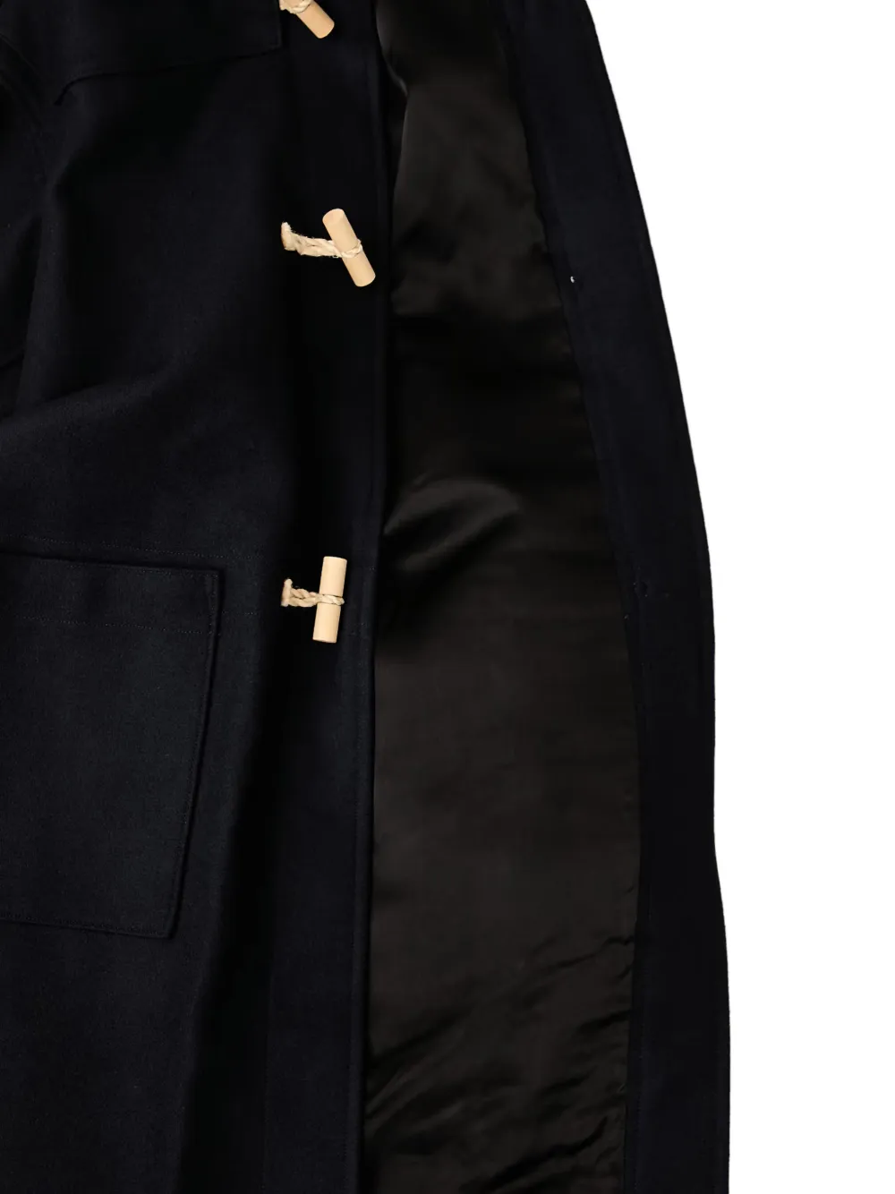 visvim hooded toggle-fastening coat Blauw