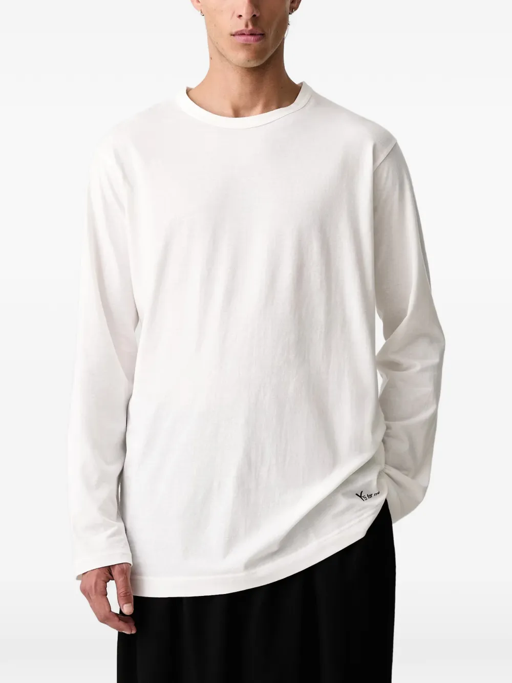 Y'S FOR MEN long-sleeved cotton T-shirt Wit