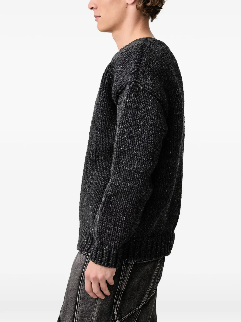 visvim chunky-knit drop-shoulder sweater Zwart