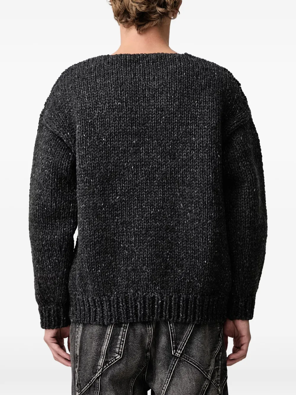 visvim chunky-knit drop-shoulder sweater Zwart