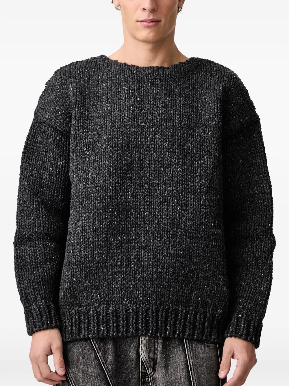visvim chunky-knit drop-shoulder sweater Zwart