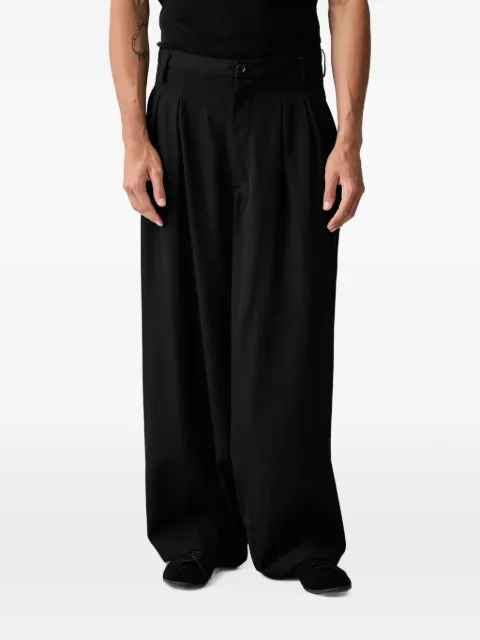 Yohji Yamamoto pleated wide-leg wool trousers
