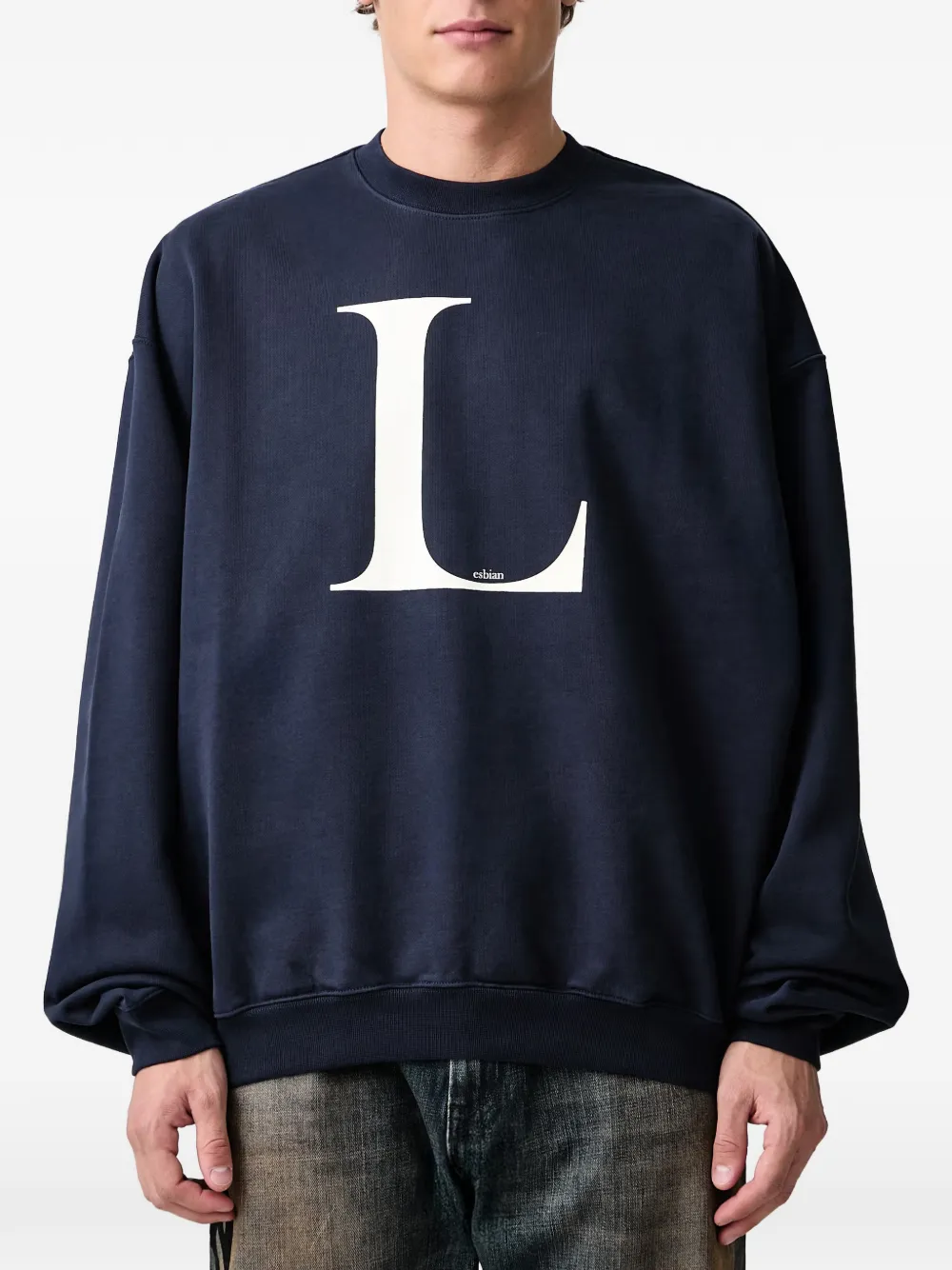VETEMENTS L-esbian logo-print sweatshirt Blauw