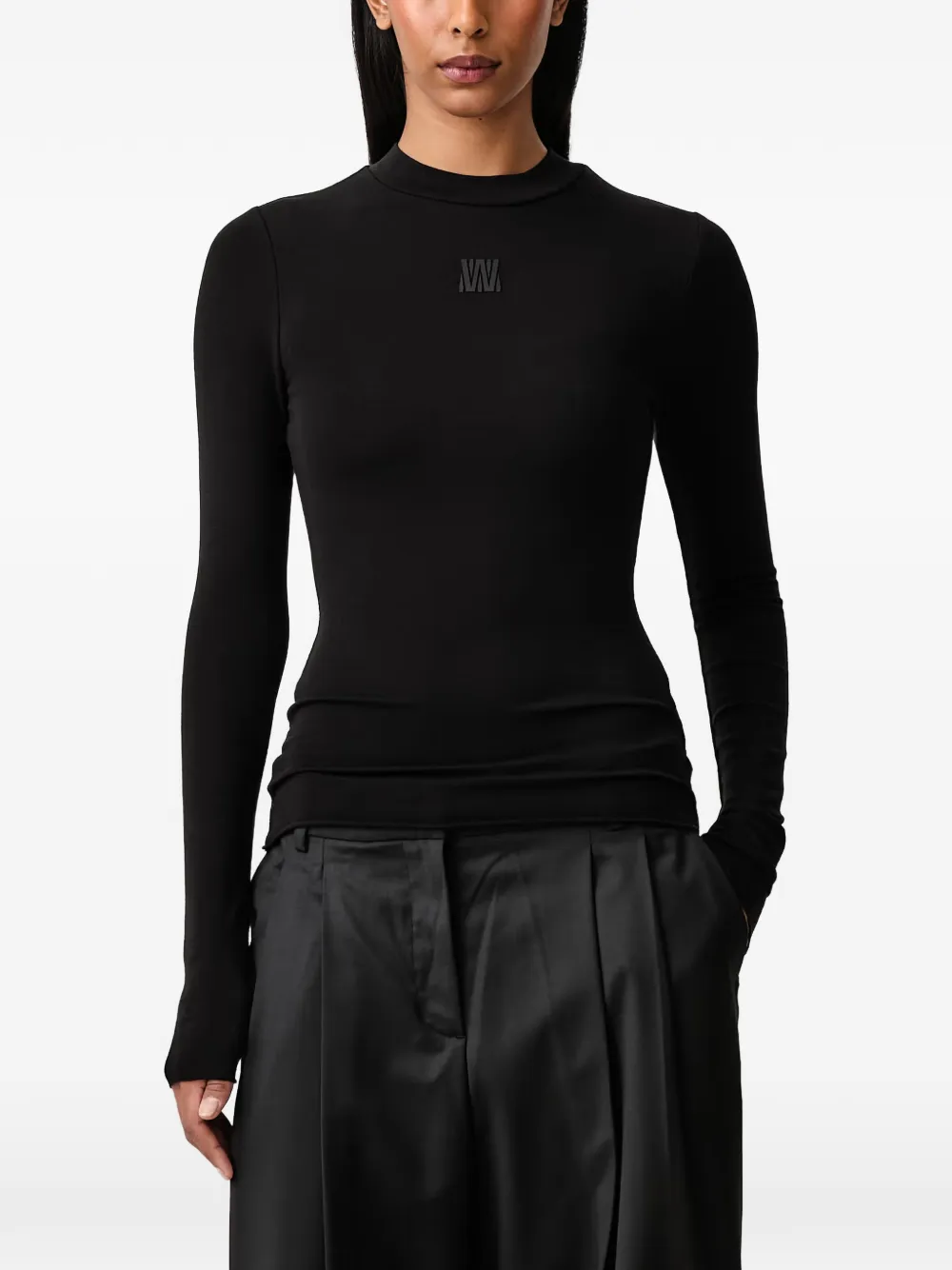 WRSTBHVR logo-patch long-sleeve T-shirt Zwart