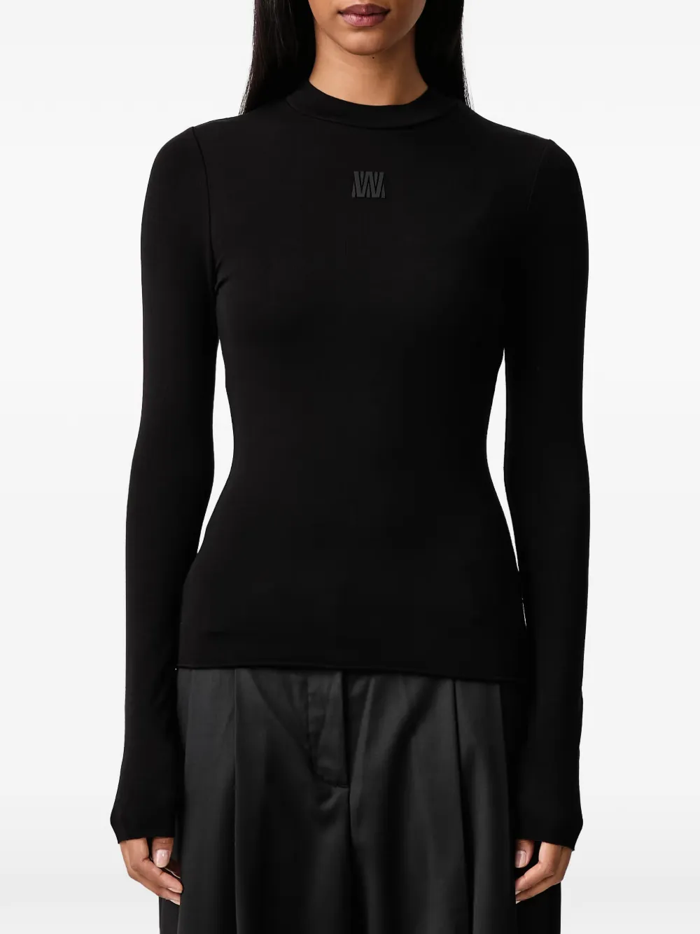 WRSTBHVR logo-patch long-sleeve T-shirt Zwart