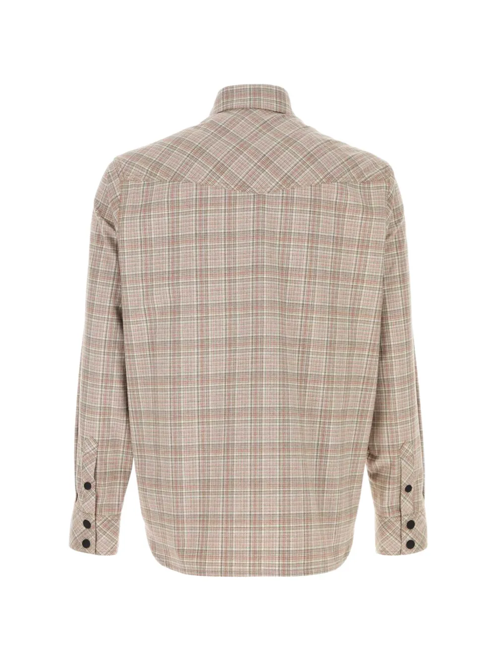 Moncler Grenoble check-pattern button-down shirt Beige