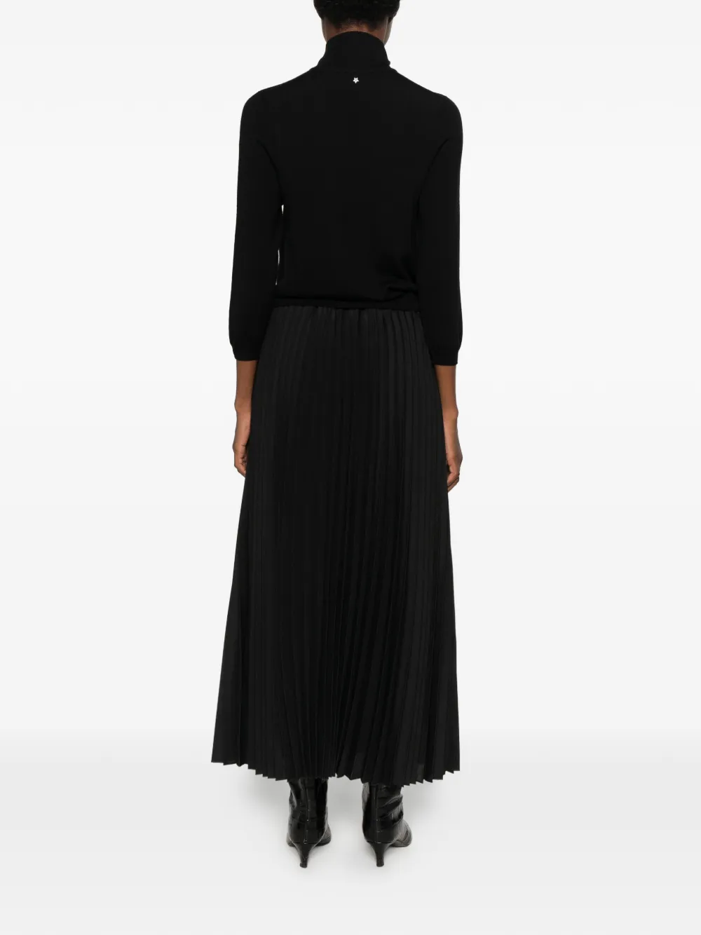 Lorena Antoniazzi pleated zip-fastening maxi dress Zwart