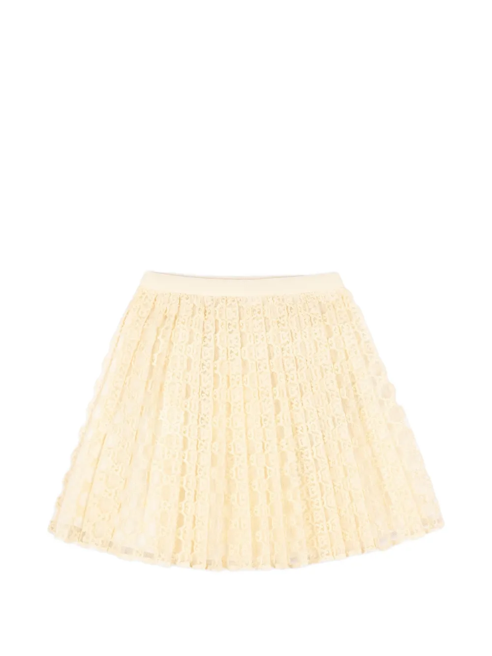 Gucci Kids GG lace pleated skirt Beige