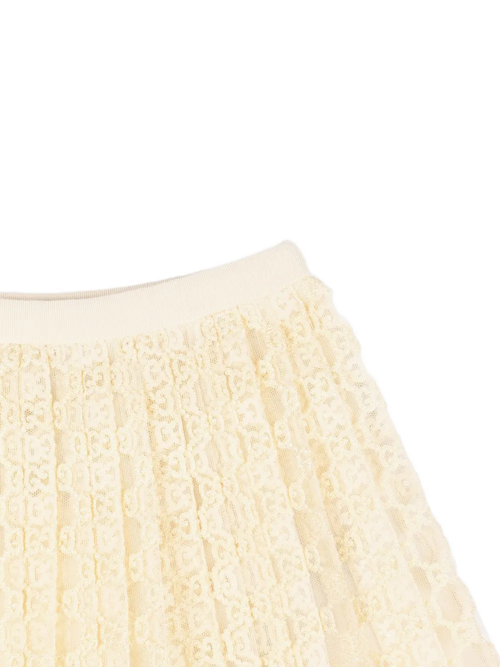 Gucci Kids GG lace pleated skirt Beige