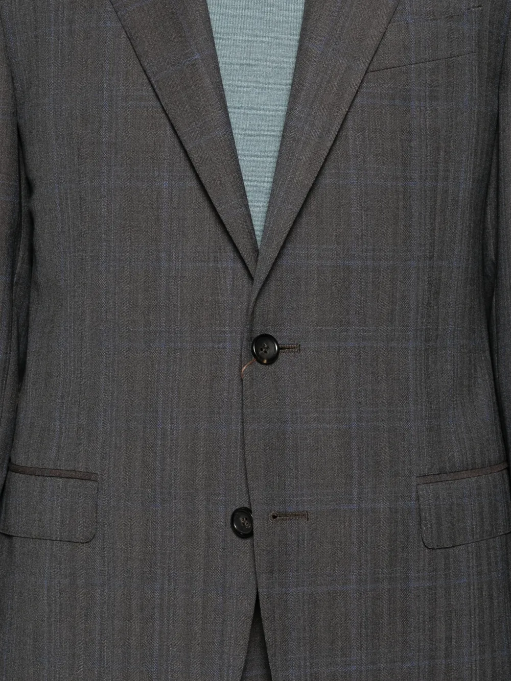 Canali checked wool suit Grijs