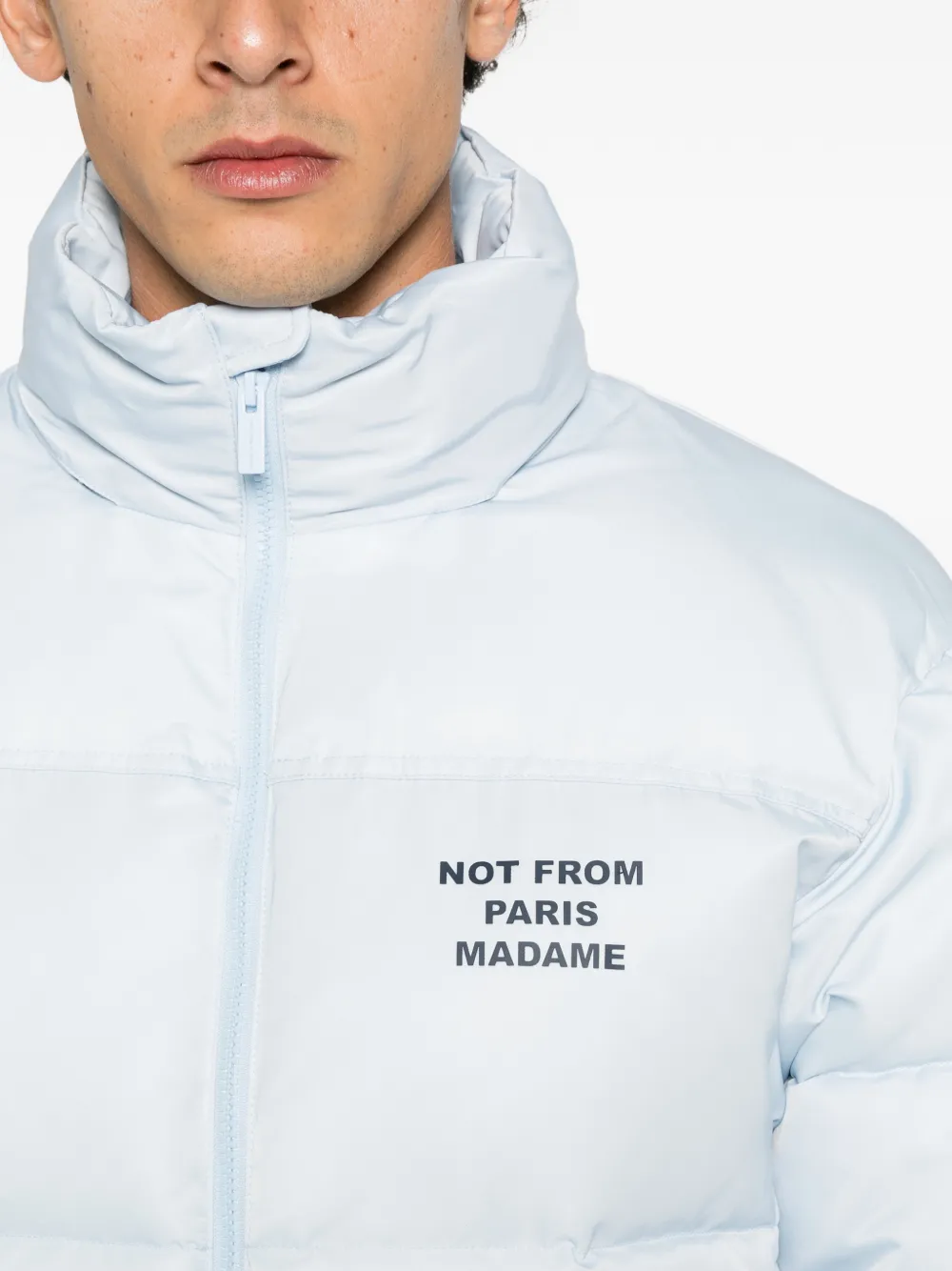 Drôle De Monsieur logo-print padded jacket Blauw