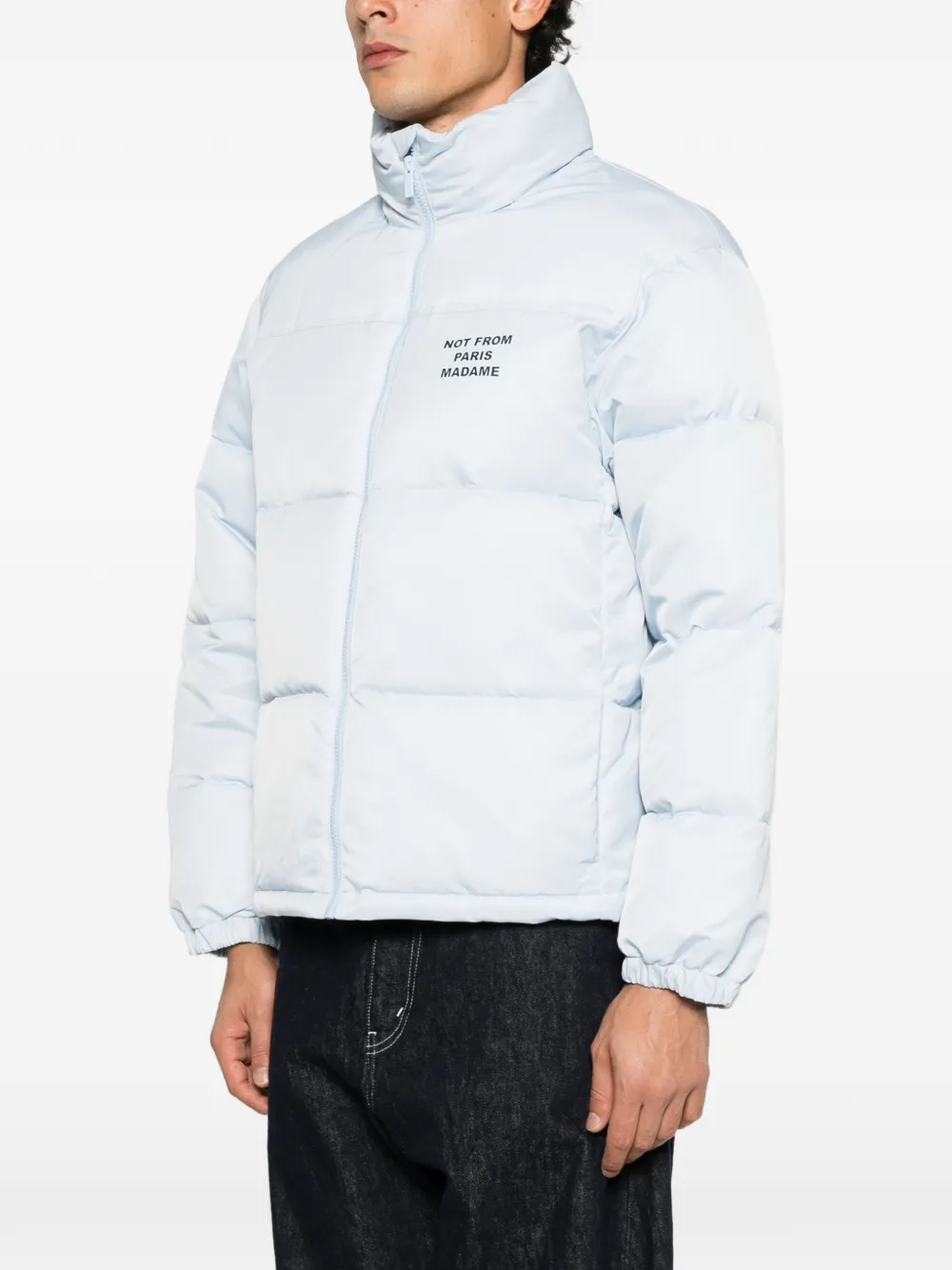 Drôle De Monsieur logo-print padded jacket Blauw