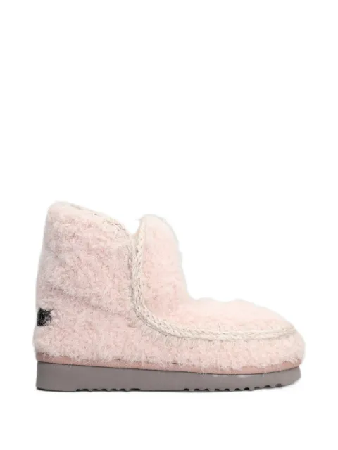 Mou crochet-trim sheepskin boots