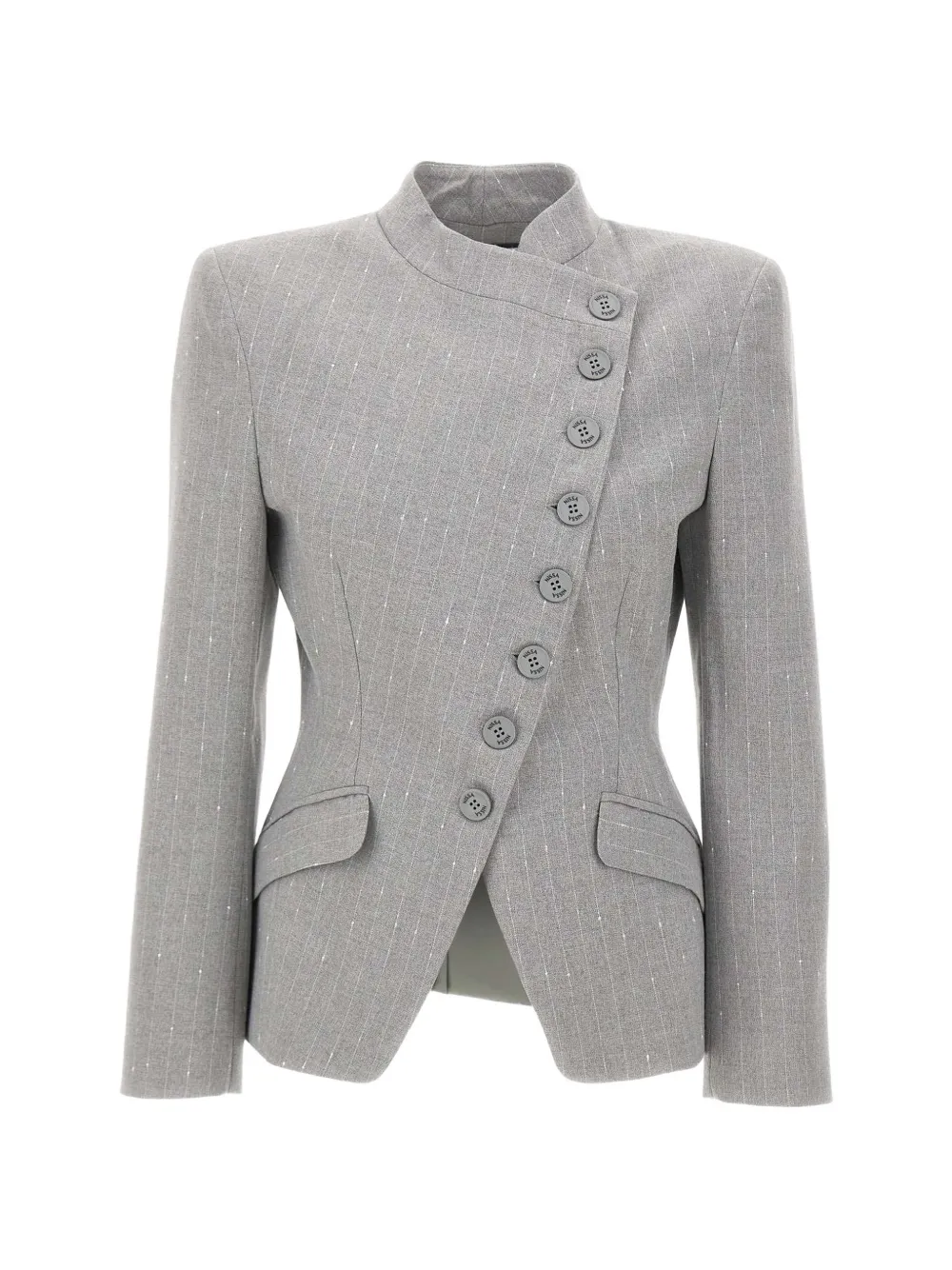 NISSA asymmetrical pinstripe blazer - Grau