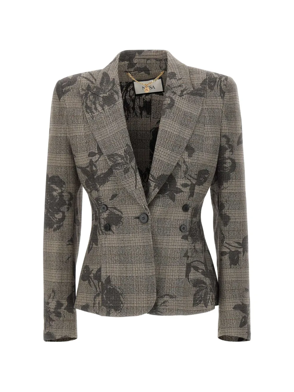 NISSA single-breasted fitted blazer - Grey