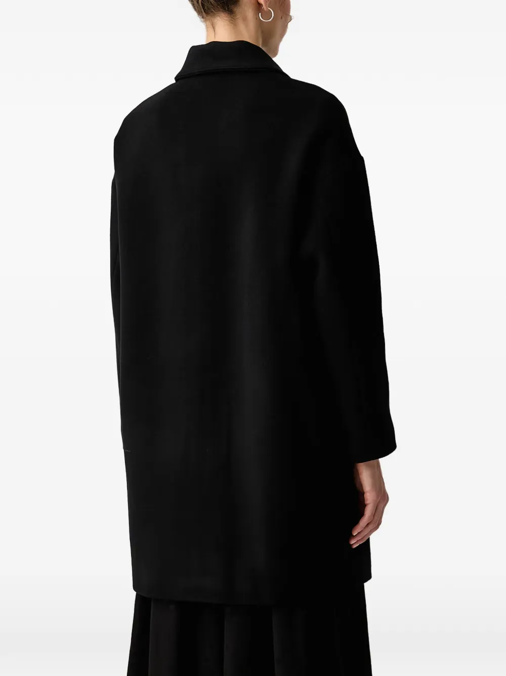 Sessùn Paradise high-neck button-up coat Zwart