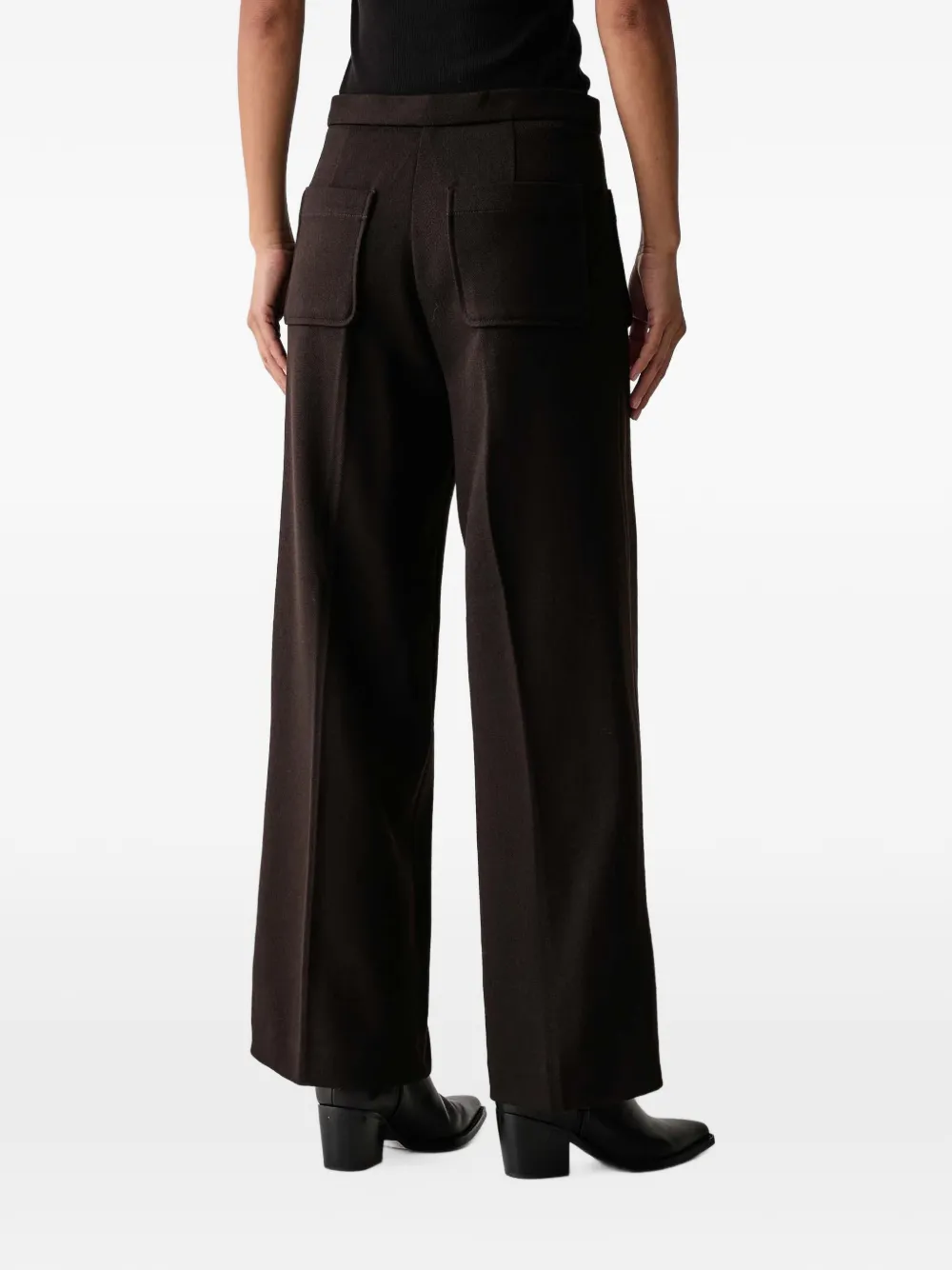 Sessùn Alberwool patch-pocket cropped trousers Bruin