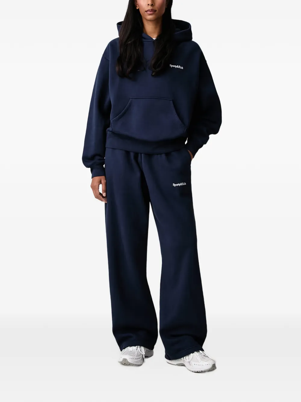Sporty & Rich Blakely Serif logo-embroidered track pants Blauw
