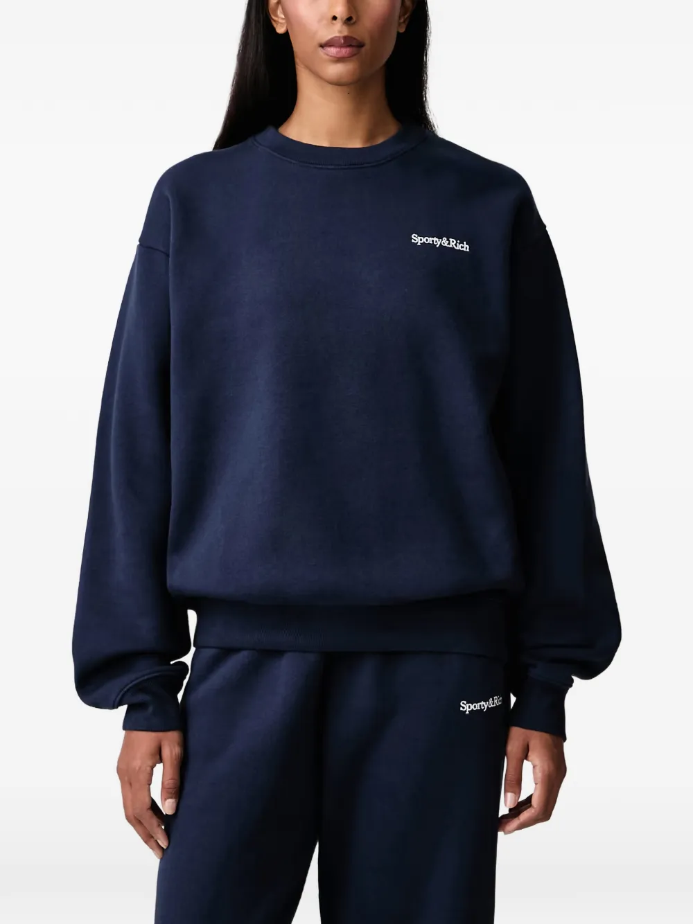 Sporty & Rich Emmet Serif logo-print sweater Blauw