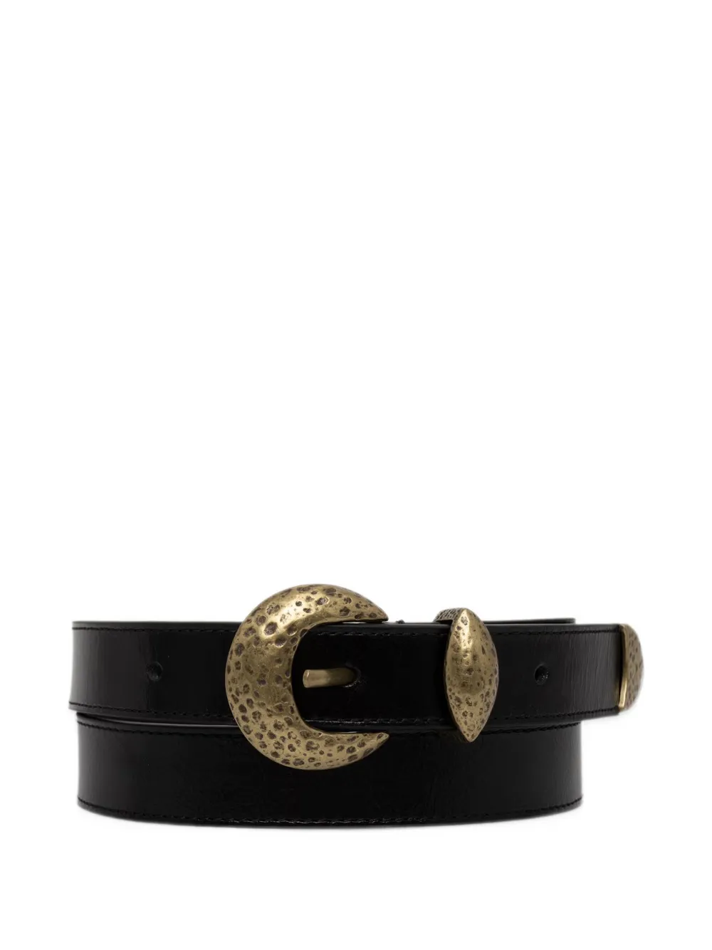 Sessùn Moona hammered-effect buckle belt - Nero
