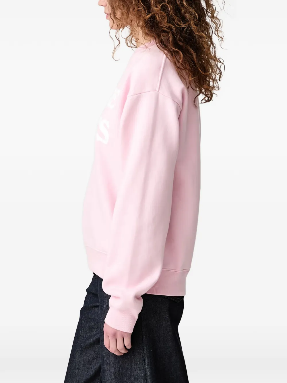 Sporty & Rich J'adore logo-print sweater Roze