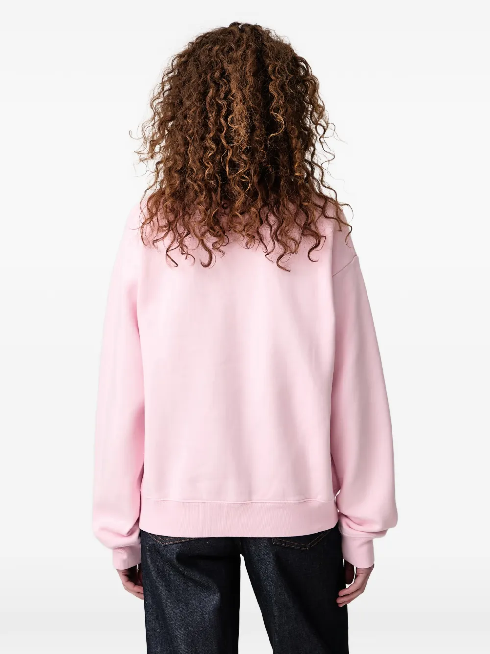 Sporty & Rich J'adore logo-print sweater Roze