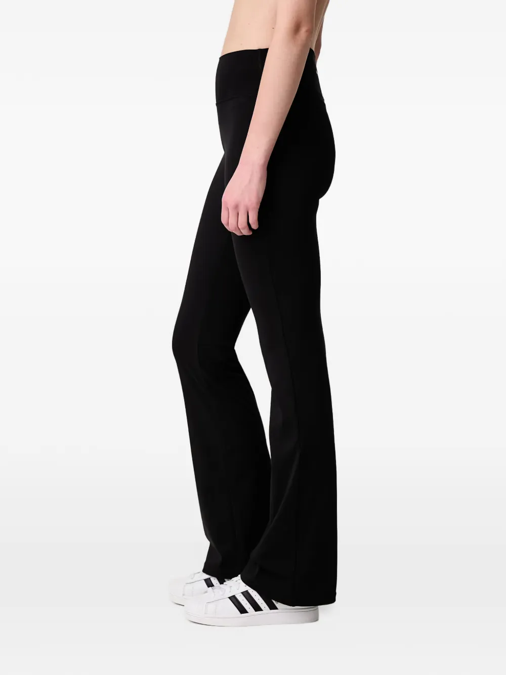 Sporty & Rich Beck Bold logo-print flared leggings Zwart