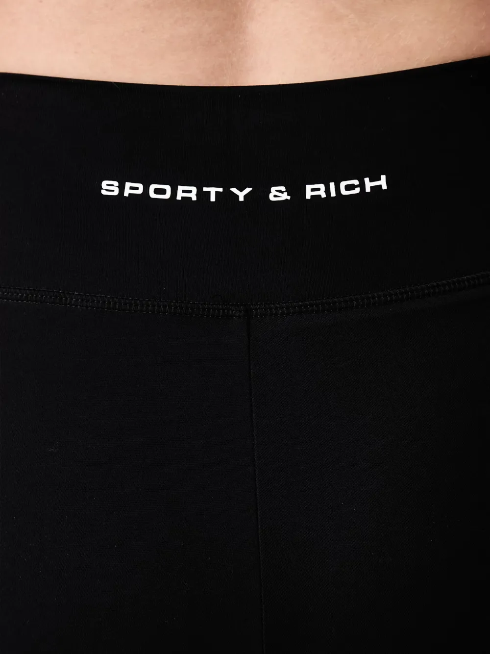 Sporty & Rich Beck Bold logo-print flared leggings Zwart