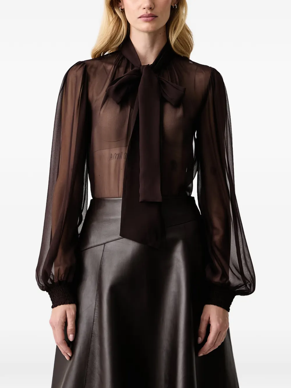 Retrofete Hasli sheer shirt - Marrone