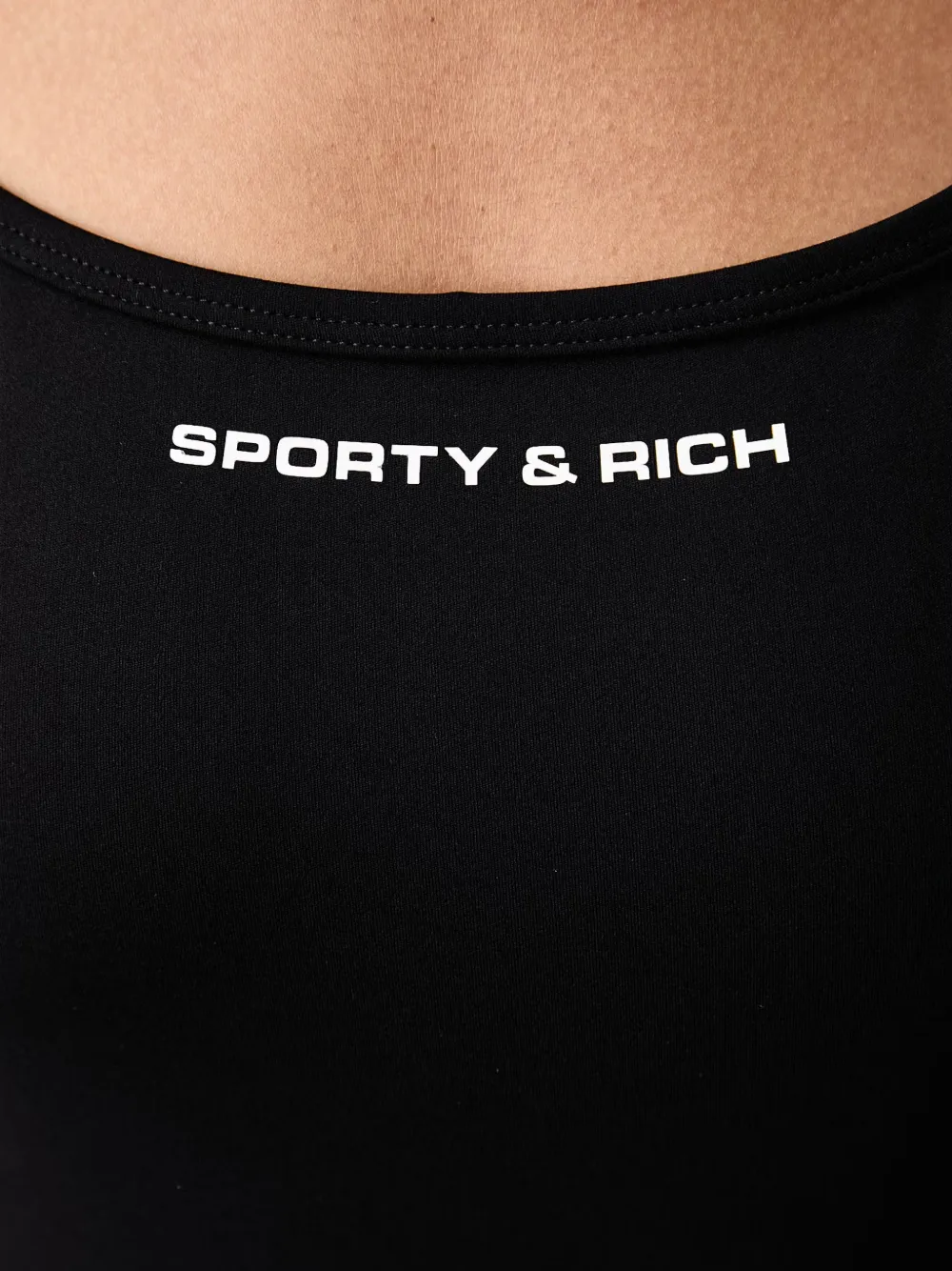 Sporty & Rich Joan Bold logo-print flared jumpsuit Zwart