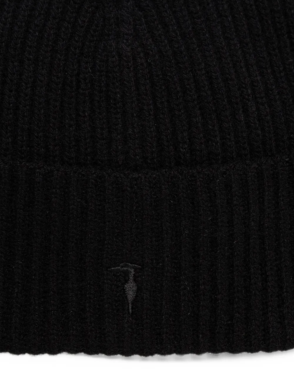 Trussardi Ribgebreide muts met geborduurd logo Zwart