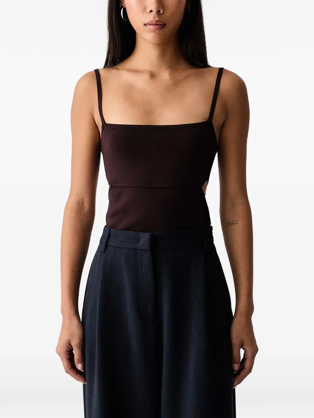 Sessùn Lally hook-fastening sleeveless top Bruin