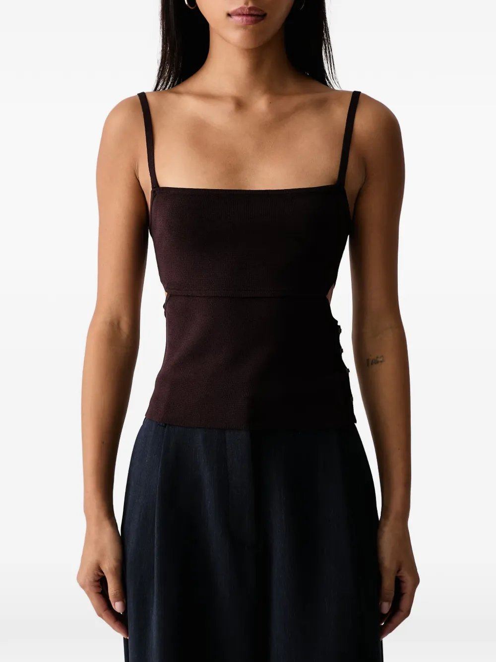 Sessùn Lally hook-fastening sleeveless top Bruin