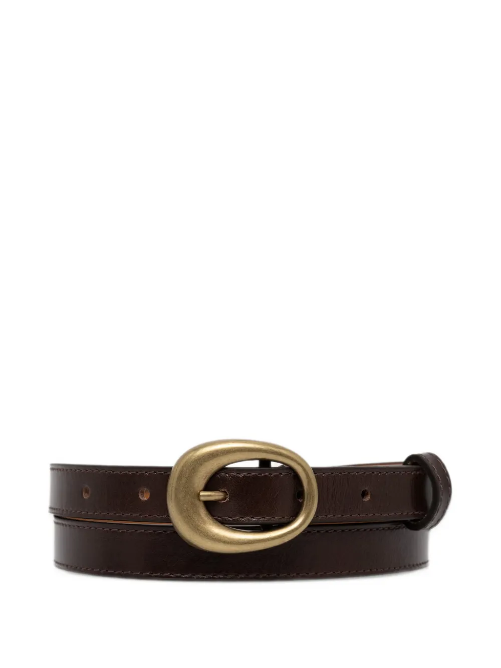 Sessùn Luan oval-buckle leather belt - Marrone