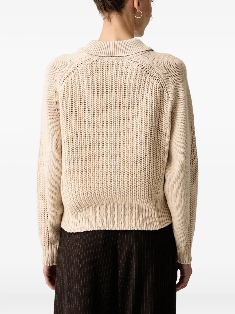 Sessùn Afang button-detail ribbed sweater Beige