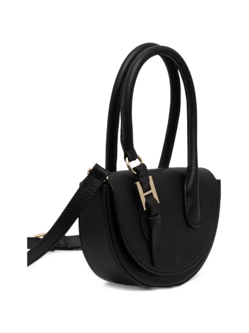 Silvian Heach x New Martina logo-plaque pebbled tote bag Zwart
